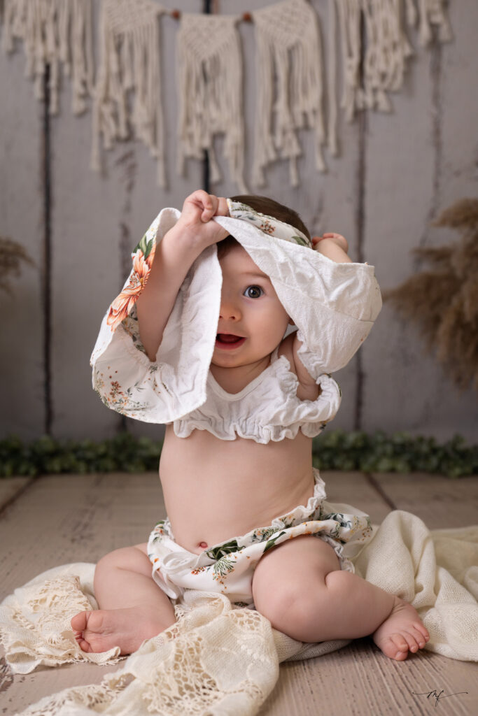 séance photo bébé en studio en Normandie près de Beuzeville