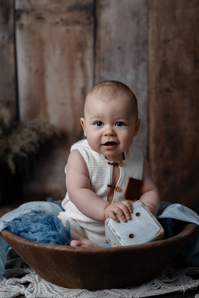 séance photo bébé en studio en Normandie près de Honfleur